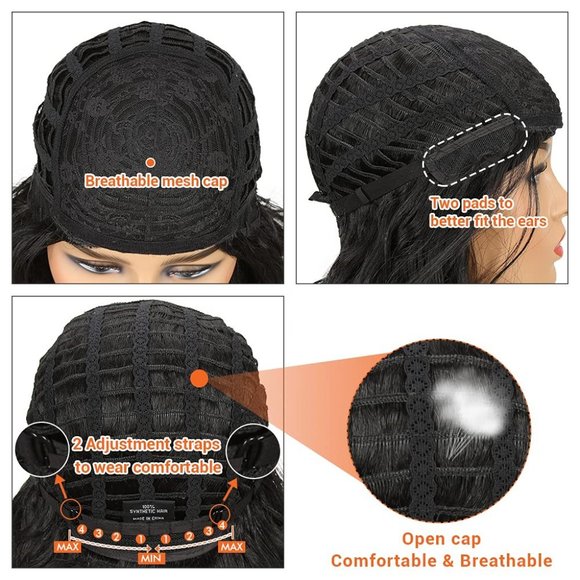 12" Dusty Rose ombre Wavy Bob Wig with Bangs | Rosie - Picture 3 of 3